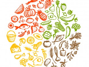 Healthy food background, sketch for your design